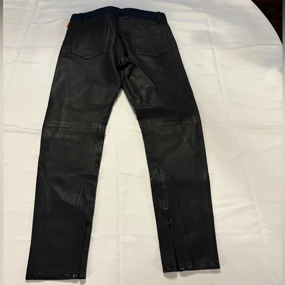 Beautiful Black Leather Women's Moto Pants - Picture 2 of 5